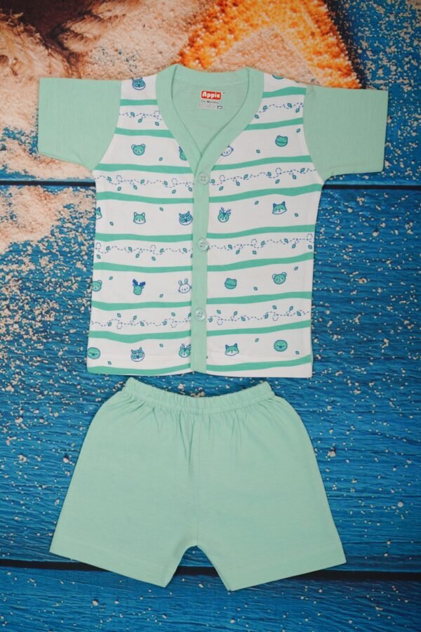 Purest Newborn Dress, Front Open With Sleeve, White Combo Model